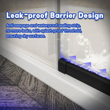 60-60.8" W x 76" H Double Sliding Shower Door, 1/4"(6mm) Tempered Glass with Explosion-Proof Film and Nano Coating, Matte Black Semi-Frameless Shower Door, Stainless Steel Hardware