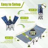 XXL Camping Cot Oversize Cots for Adults 32In Extra Large Cots for Sleeping with Mattress Heavy Duty Camping Bed with Carry Bag Folding Cot for Hiking Camping Indoor Office Nap Vacation Easy to Set up