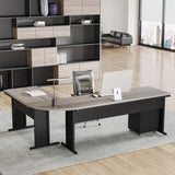 83" L-Shaped Executive Desk, Large Office Desk with Drawes, Industrial Corner Computer Table with File Cabinet