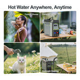 Jocoevol Portable Water Heater, Propane Water Heater with Shower Pump, Max 100 Mins 3s Instant Hot 20,000 BTU, 4000mAh Rechargeable Built-in Battery for Outdoor Cleaning, Camping, Hunting, Hiking
