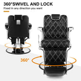 Artist hand Heavy Duty Vintage Barber Chair All Purpose Hydraulic Recline Salon Beauty Spa Styling Equipment Black