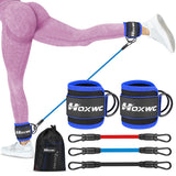 HOXWC Ankle Resistance Bands with Cuffs, Glutes Workout Equipment, Ankle Resistance Band for Leg, Ankle Bands for Kickbacks Hip Fitness Training, Exercise Bands