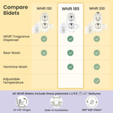 WHIFT 185 Bidet Dual Nozzle, Built-In Deodorizing Spray, Non-Electric Bidet Attachment For Toilet Seat, Easy Slide-In Install, Cold Water, Rear & Feminine Wash, LUXE Bidet (Chrome)