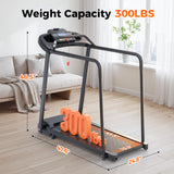 Lastforever Walking Treadmill with Extended Handrails & Bidirectional Belt, 2.5HP Quiet Motor, 0.5–6 MPH, 310 lbs Capacity, Compact Treadmill for Home Seniors