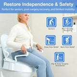 Soaids Raised Toilet Seat Risers for Seniors, Elevated Toilet Seat with Handles, 3-Level Height Adjustable, Support up to 300 Lbs