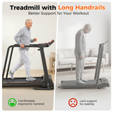 Lastforever Walking Treadmill with Extra-Long Safety Handrails, Home Recovery Fitness Exercise Machine for Elder, Senior Treadmills for Home, Heart Rate Monitor, LED Display, 310 lbs Capacity
