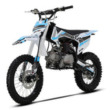 SYX MOTO K1 125cc Dirt Bike Teens 12+ Yrs 4-stroke Gas-powered Dirt Bike Off-road Motorcycle Kick Start 4-speed Manual Transmission, Big Size 17"/14" Tires, Up To 50mph (Blue)