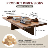 TKKUPLG Solid Wood Coffee Table, Farmhouse Square Center Table, 2” Thick Tabletop, Durable Natural Wood Grain, Living Room Table for Living Room & Office