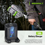 NovorikX 60V Cordless String Trimmer 17" Trimmer Weed Wacker, 2-Speed Brushless Weed Eater, Attachment Capable, 5.0Ah Battery and Charger Included