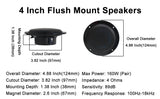 Herdio 4 Inch 160W Home In-Wall Ceiling Waterproof Speaker Surround Sound Speaker for Kitchen Bathroom