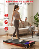 2.5 HP Quiet Under Desk Treadmill with 8% Incline, 265 lbs Capacity – Portable Compact Treadmill for Home Office & Small Spaces, 15" x 35.4" Belt