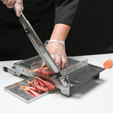 Stainless Steel Bone Cutter Machine Manual Ribs Meat Chopper Food Slicer for Whole Chicken Rib Spine, 47.5x28.5x10cm