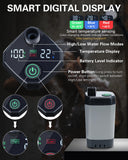 Beviliu Portable Shower for Camping, 6000mAh Rechargeable Camping Shower with Digital Power & Temperature Display, Portable Shower for Camping, Beach, Outdoor Travelling, Hiking, Pet Cleaning