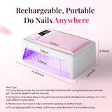 krofaue 380W Fast Curing UV Nail Lamp with Auto Sensor Professional Cordless UV Light for Gel Nails with Detachable Arm Rest, 6 Timers UV/LED Nail Dryer for Nail Salon and Home DIY
