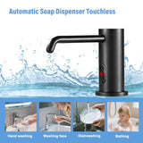 Automatic Soap Dispenser Touchless for Kitchen Bathroom Sink Built in Electric Soap Dispenser Infrared Sensors Liquid Commercial Dispenser with Bottle and Pump 33.81oz/1000ml (Black)