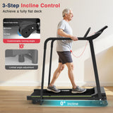 Redliro Treadmill for Seniors Slow Walking - 0.3mph Start, Front & Long Handrails - Foldable Recovery Flat Treadmill for Elderly