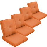 moosprr Outdoor Cushion Set of 4, Waterproof Outdoor Seat Cushions 25x22, Patio Chair Cushions for Outdoor Furniture, Couch Cushion Replacement, Include 4 Back & 4 Seat Cushions, Orange