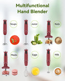 Immersion Blender 5 in 1 Hand Blender, Abuler 1000W Hand Mixer Stick,12 Speed Handheld Blender 304 Stainless Steel