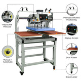 16x24 Pneumatic Heat Press Machine: Dual Platen Up-Sliding Heat Transfer Press with Infrared Laser