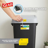 3 Pack | Linkable Waste and Recycling Bin with Swing Top and Lift Up Lid, for Kitchen, Office, Home