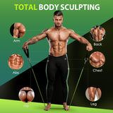 WHATAFIT Resistance Bands, Exercise Bands，Resistance Bands for Working Out, Work Out Bands with Handles for Men and Women Fitness, Strength Training Home Gym Equipment Green