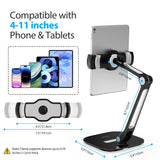 AboveTEK Tablet Stand, Multi-Angle Adjustable iPad Stand Holder, 360° Swivel Tablets Stand Aluminum Desk Mount Fits 4”-11"(Diagonal) iPad/mini/Air/Pro for Business Kiosk Office – Black