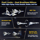 DEERC 4CH Brushless RC Plane,Sci-Fi Remote Control Jet Hobby Airplane with LED Lights RTF Aerobatic Aircraft Toys,2.4GHz 6-axis Gyro Stabilizer EPP Glider Aircraft Plane for Adults Beginners Advanced