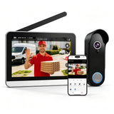 Wireless Doorbell Camera with 7" Touchscreen Monitor, 1080P Video Door Phone Intercom System 2.4G/5G WiFi, PIR Motion Detection, Local Storage, No Monthly Fee, 2-Way Audio, Night Vision, App Control