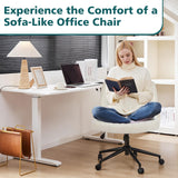 OLIXIS Criss Cross Chair with WOLIXIS Criss Cross Chair with Wheels Wide Cross Legged Office Desk Vanity Chairheels Wide Cross Legged Office Desk Vanity Chair Comfy Fabric Armless Adjustable Swivel for Home Computer Task Fabric Beige