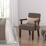 FAGAGA Accent Chair, Armchair with Solid Wood Frame and Legs, Brown