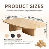 Solid Wood Coffee Tables, Farmhouse Living Room Coffee Table, Modern Center Table for Home Offices, Living Rooms, Hotels, and Cafes Natural Wood 39.3×19.6×15.7in