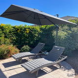 PURPLE LEAF Patio Umbrella Outdoor 10' x 10' Square Easy Setup Light Grey