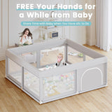 Hiaksedt Baby Playpen with Mat Small Playpen for Babies and Toddlers 50 x 50 inch Baby Fence Playards