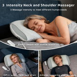 Zenopax Neck Massager for Pain Relief Deep Tissue, Cordless & Rechargeable Neck and Shoulder Massager with Heat,3 Modes & Intensities & Heatings 4D Sleeping Kneading Pillow,Gift for Women Men