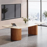 Tribesigns 6.56 ft Conference Table, Large Rectangle Meeting Seminar Table for 8-10 People Long Business Table