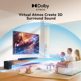 Miroir 3.1CH Dolby Atmos Soundbar for Smart TV, 390w Virtual Atomos Surround Sound & Wired Subwoofer, 4K HDR Passthrough, HDMI/eARC Home Theater System