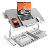 SAIJI Laptop Bed Tray Table - Adjustable Lap Desk for Couch (Gray)