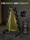 YOLEO 5-Tier A-Frame Dumbbell Rack Stand, Heavy-Duty 3-in-1 Weight Rack for Dumbbells, Barbells & Plates, 1100LBS Capacity, 19.5"x24.6"x30.7" (Rack Only)