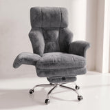 Cross Legged Office Chair with Footrest, Big and Tall Comfy Ergonomic Reclining Executive Chair Wide Seat with Flip-Down Armrests