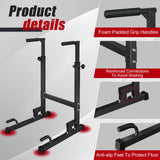 Portable Pull Up Dip Bar, Sturdy Dip Station with Adjustable Height, Multi-Function Parallel Bars for Home Gym Strength Training, Home Fitness Equipment with Soft Grip AVGVLIJ