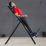 ChronosGear 330.7lbs Load Capacity Inversion Table, Adjustable Ab Trainer Machine with 4 Inverted Gear, Strength Training Inversion Equipment for All Ages from 4.27-6.07ft in Height (Black+Blue)