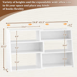 Expandable Bookshelf, Short Corner Bookshelf for Small Spaces, Small Ladder Book Shelf