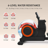 Soozier Water Rowing Machine for Home, Foldable Rower Machine with Adjustable Resistance, Wheels, LCD Monitor and Tablet Holder, 264lbs Weight Capacity, Red