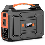 Portable Power Station Bank 146Wh 200W Peak(100W Rated), Solar Powered Power Bank with AC Outlet 110V for Camping Apowking