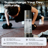 PUREPEBRIX Hydrogen Water Bottle Generator - Up to 6400 PPB & 12-Hour Hydrogen Retention - H2 Certified SPE/PEM Tech - Portable, Recovery & Easter Wellness Gift (Grey)
