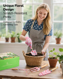 Gardening Tools, 10-Piece Gardening Gift Set for Women, Rust-Proof & Heavy-Duty Tools with Floral Organizer Bag