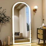 Easly 26x68 inch Full Length Mirror with Lights, LED Lighted Floor Standing, Hanging Full Length with Stand, Full Body Dressing Mirror with Dimmable 3 Color LED