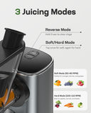 Silonn Cold Press Juicer Machines, Slow Masticating Juicer with Soft & Hard Modes, High Juice Yield Juice Extractor for Fruits & Vegetables with Reverse Function, Easy Cleanup with Brush