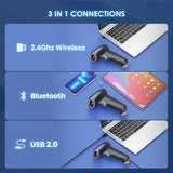 Eyoyo Handheld 2D&1D Bluetooth Barcode Scanner Wireless with Stand