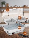 Chafing Dish Electric Buffet Set,2 x 4.5 QT Half-Size Stainless Steel Food Servers and Warmers with Temperature Control for Wedding and Parties